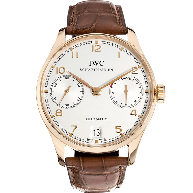 [9.8新]万国葡萄牙18k玫瑰金自动机械男表IW500113七日链