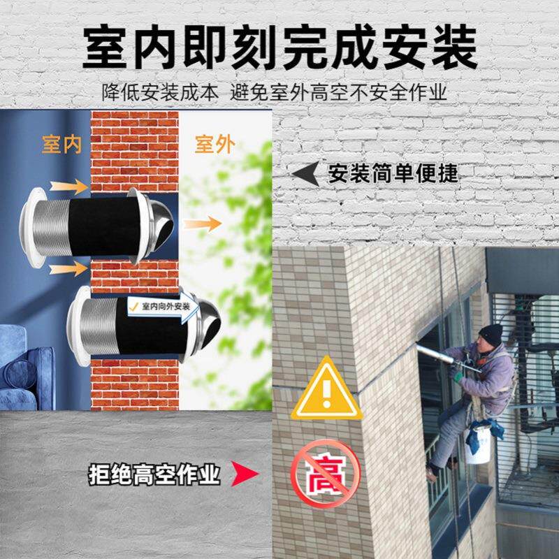 穿墙一体式静音抽风机排气扇窗式壁挂棋牌室新风机系统家用换气扇