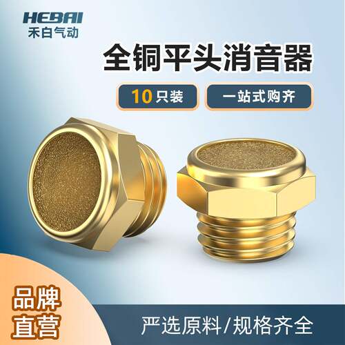 铜气动气管消音器电磁阀消声器小型BSLM-1分-02/3/4外牙6分1寸
