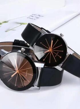 Durable Couple Lover Watches Quartz Dial Clock PU Leather Wr