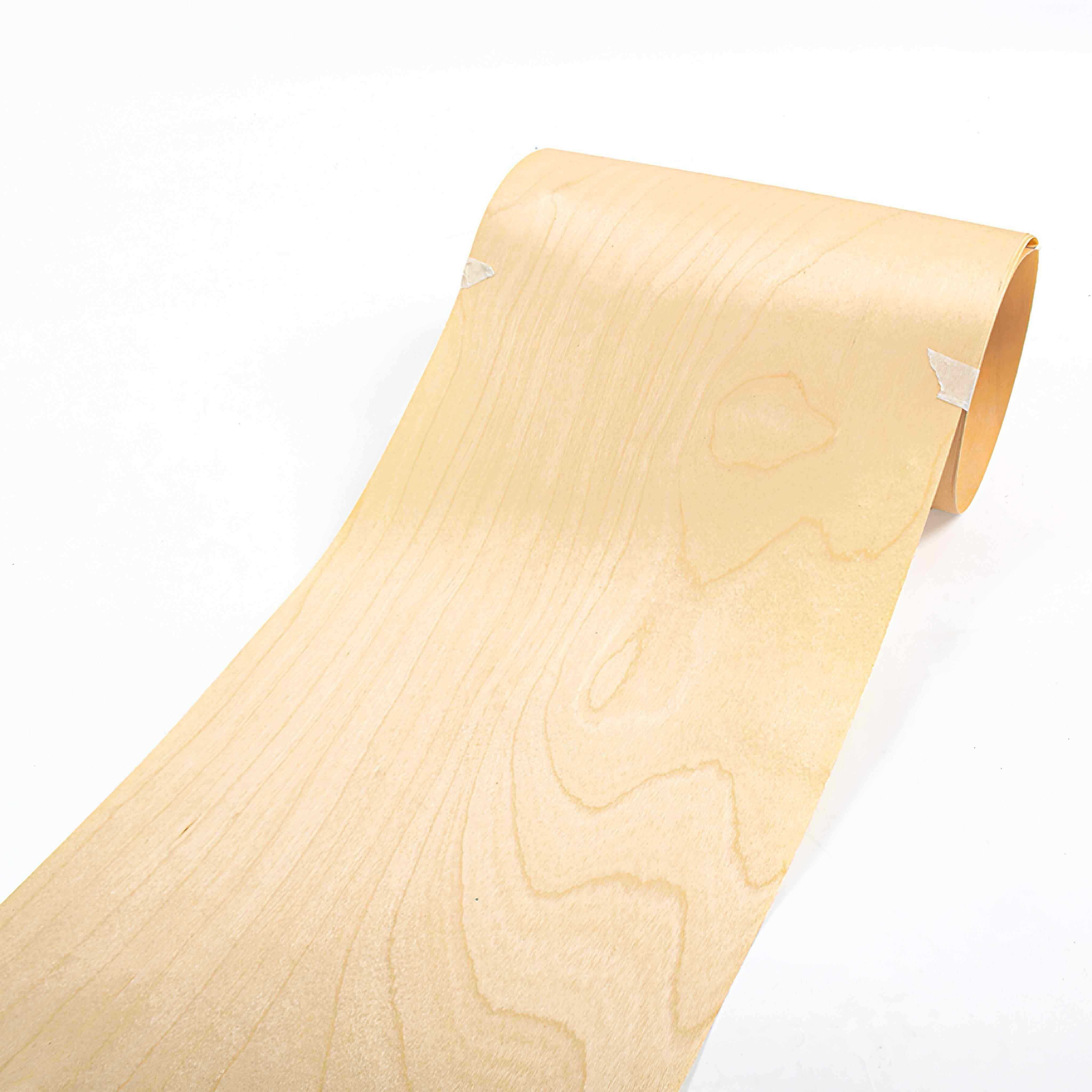 30cm宽厂家天然桦木山纹浅黄色实木皮家具音箱柜门板翻新贴面皮
