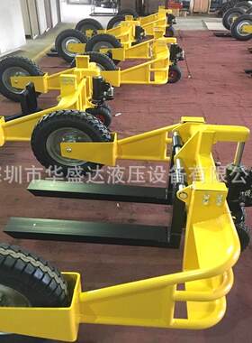 1吨山地型手动液压搬运车手动托盘车充气轮叉车工地搬运车