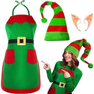 Christmas Kitchen Apron Family Party Hat圣诞厨房围裙家庭帽