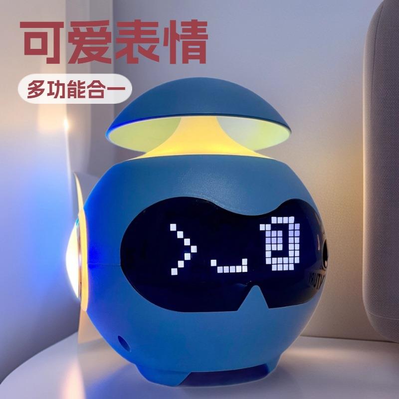 跨境装饰氛围灯卧室床头插电款创意闹钟学生专用装饰灯音乐小夜灯