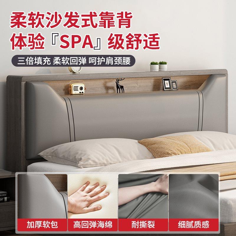 实木床1室米床8双人卧床出租房用软包床1.5m储物床NXV1米2床单人