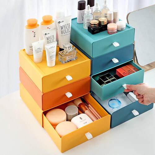 Multi-compartment desktop organizer, plastic storage rack fo