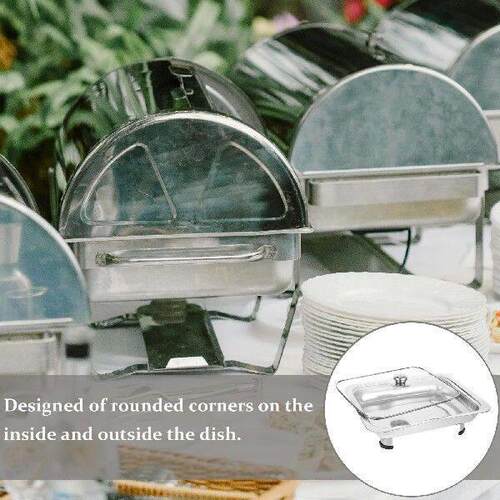 Steel Buffet Plates Grilling Rectangle Serving Holder for