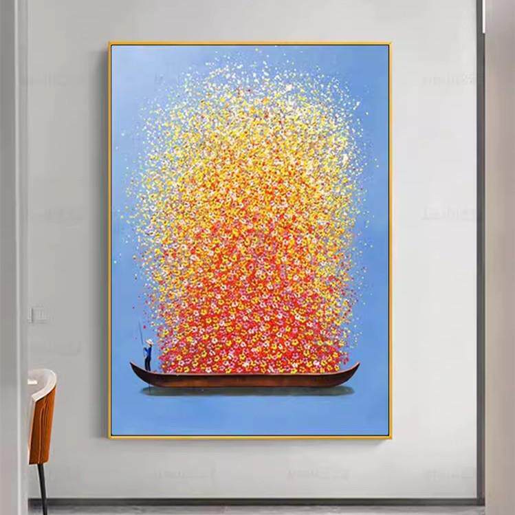 20240506手抽象油画大芬村装饰画中新式客厅玄关挂画幸福丰美绘满