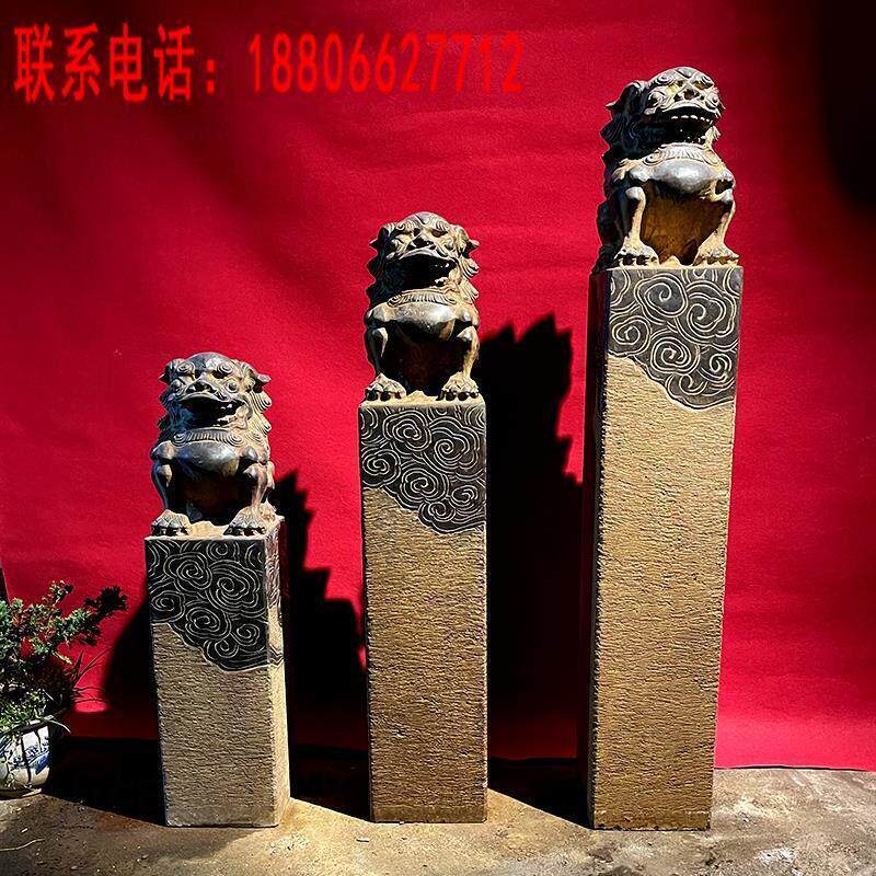 石雕拴马桩石狮子貔貅麒麟吸水兽四神兽栓马柱金蟾镇宅摆件庭院