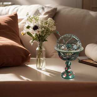 复古装饰航海仿青铜浑天仪带日晷箭头的黄铜浑天仪世界地球仪