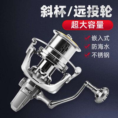 锚鱼轮全金属纺车轮斜口锚杆海竿10000型12000渔轮远投鱼线轮专用