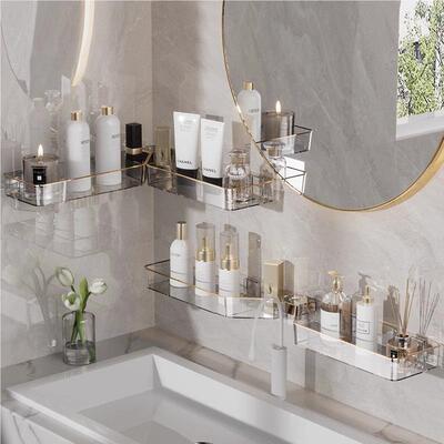 浴室转卫角间置物架免打孔壁挂式收CX1842纳洗手生厕间所洗漱台挂