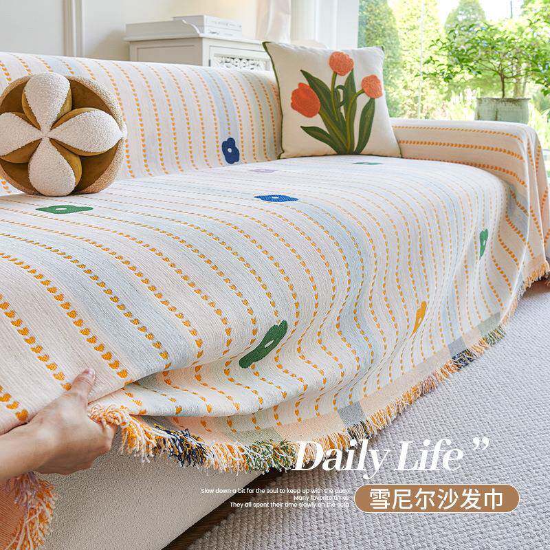 防猫抓沙发盖布2026新款多巴胺雪尼尔沙发巾四季通用防滑全盖套罩