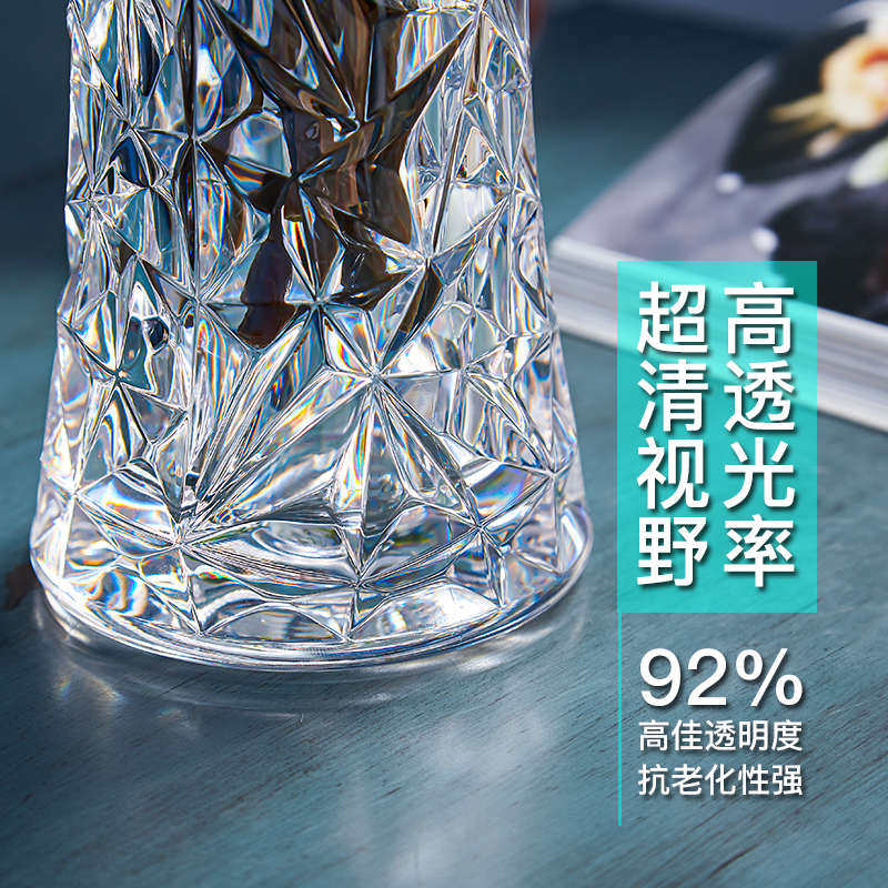 防摔透明塑料仿玻璃花瓶插花水养亚克力大号桌面轻奢高档塑胶花器