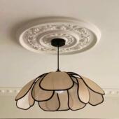 饰客厅吊灯底座造型圆托 天花板拼花装 法式 pu雕花灯盘石膏悬吊式