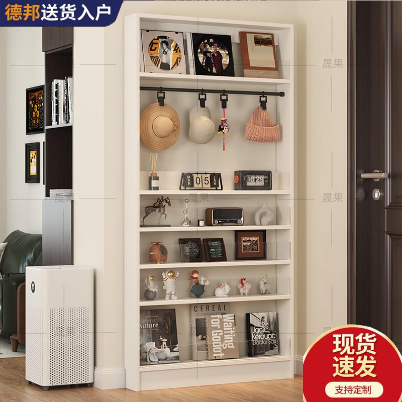 超薄门后多层实木置物架客厅收纳架大容量展示架家用卧室挂钩储物
