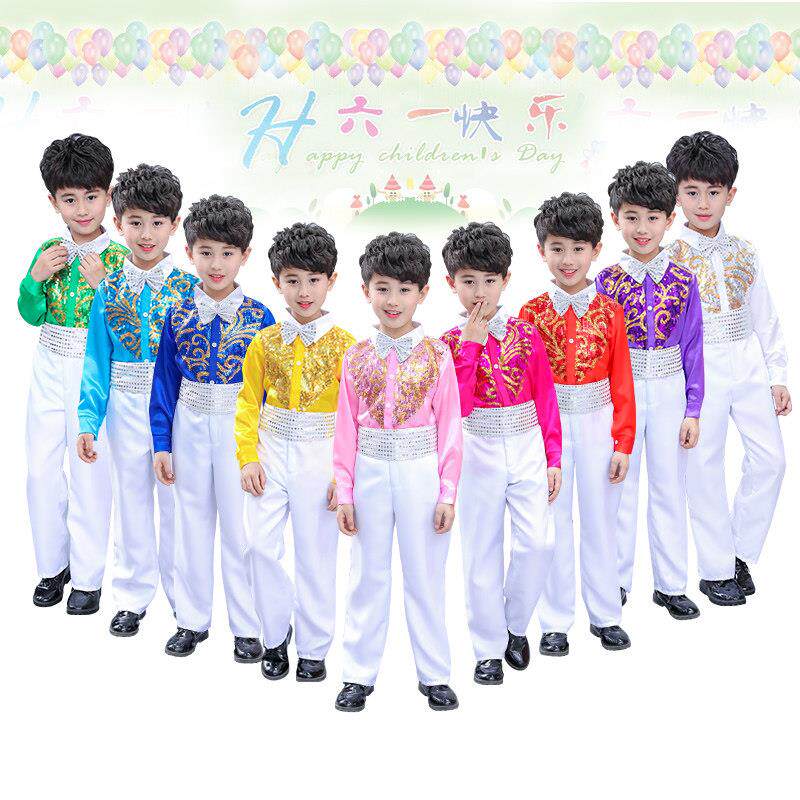 元旦儿童长袖演出服中小学生合唱团女童蓬蓬纱裙幼儿园舞蹈表演服