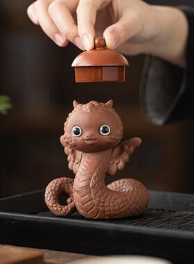 久造陶瓷可爱生肖蛇摆件创意家居招财工艺品蛇年吉祥物公司小礼品