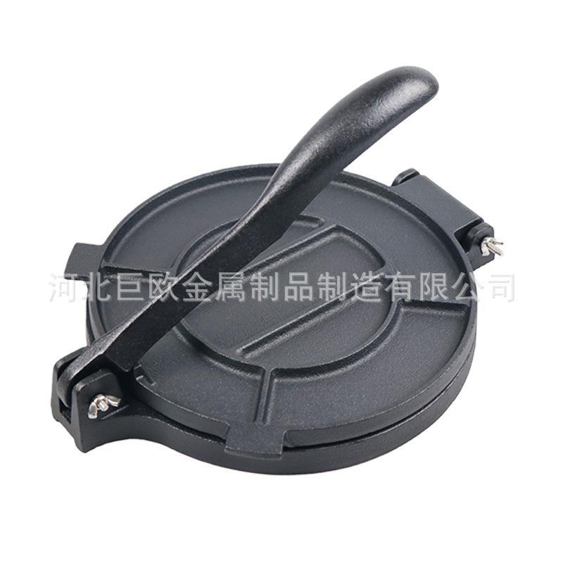 14-20-25cm铸铁压饼器烘焙烤盘蛋卷模具圆形墨西哥压饼工具