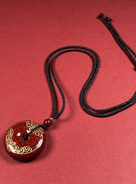 2026原矿晶体砂B款平安扣吊坠子烫金晶体砂项链吊坠男女礼物