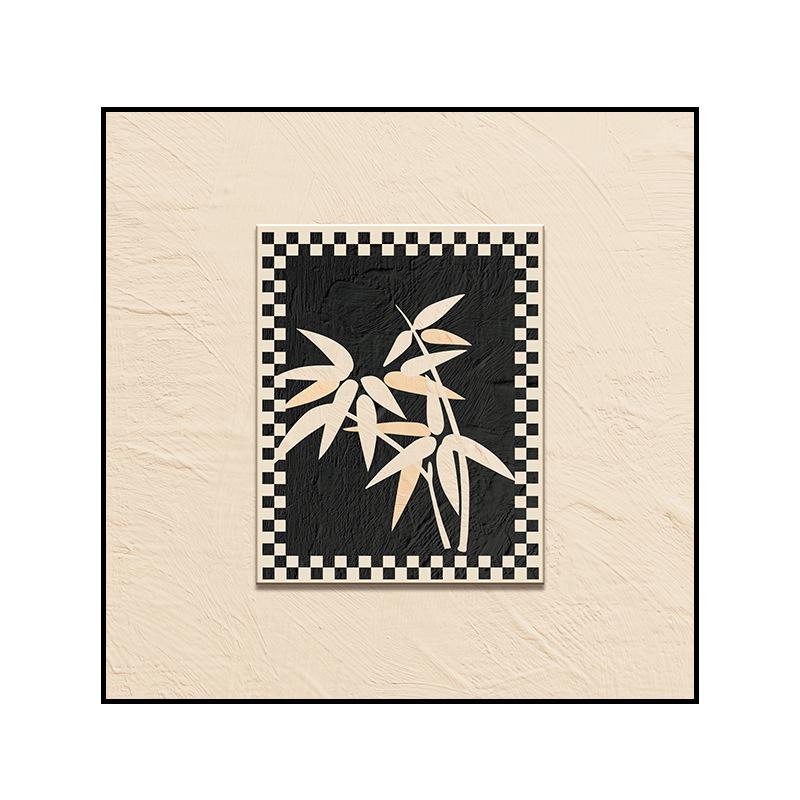 几何抽象正方形客厅喷绘挂画中古风沙发背景墙壁画复古卧室装饰画