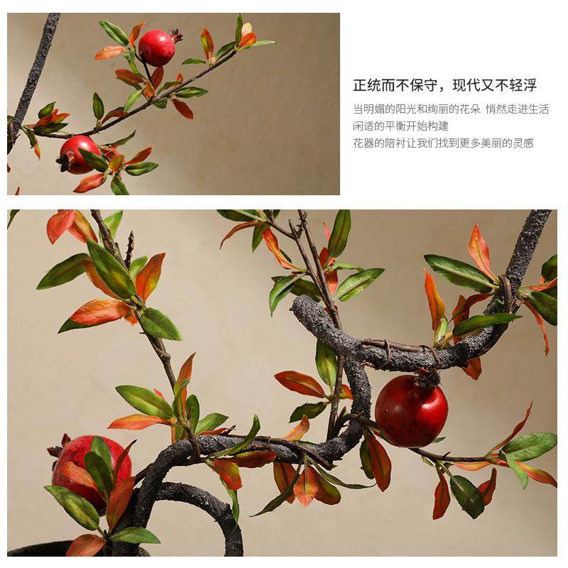 美式石榴果花假花客厅电视柜摆设长树枝落地干花艺装饰品摆件,家居饰品,仿真花/假花,淘宝优惠券,粉丝福利购,淘宝优惠卷