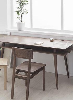 弄舍/双层书桌实木学生电用脑桌写KNG代字台家办公现简设约计