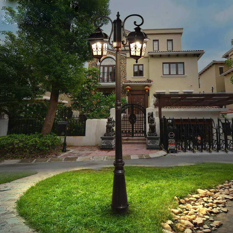 欧式复古庭院景观灯户外3米led小区花园双头高杆庭院灯欧式路灯,家装灯饰光源,景观庭院灯饰,淘宝优惠券,粉丝福利购,淘宝优惠卷