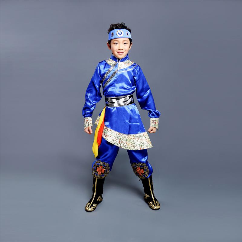 正品少儿少蒙数民族演族出服古族藏舞蹈男童表演服饰女儿童童演出
