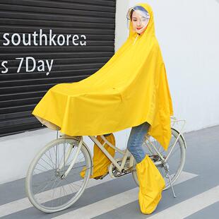 自行车雨衣骑行学生初高中成人带书包位加厚防暴骑行户外徒步雨披