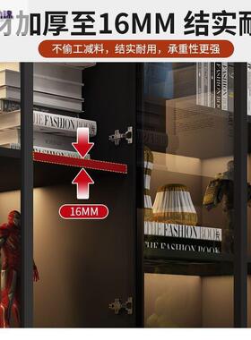 款轻奢书柜展新KEO示柜带璃门落书玻架简约现代地客厅酒柜书橱实