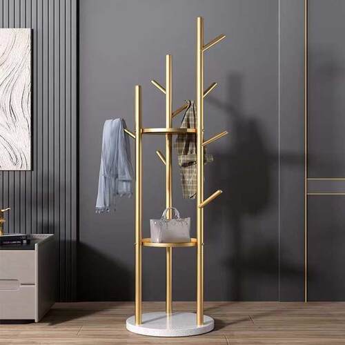 衣帽架衣服收纳架落地卧室大理石衣帽架移动简易衣架挂衣架衣帽架