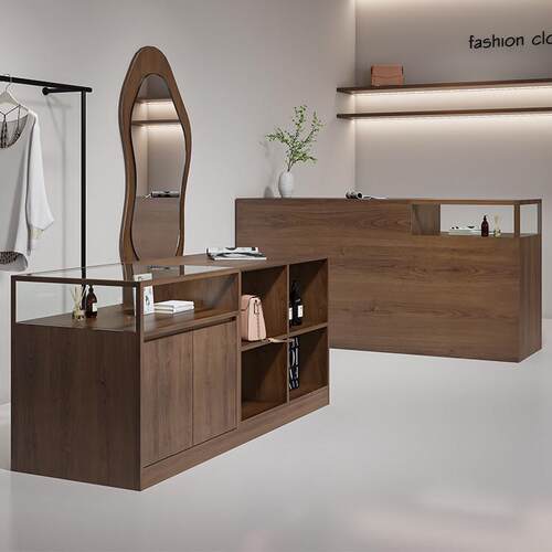 服装店收银台中岛柜流水台买手店陈列展示台女装店铺小型吧台展柜