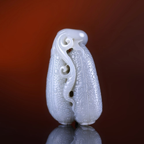 大漏！福瓜 天然玉石和田玉烟紫挂件吊坠31.88克 大师限时拍卖