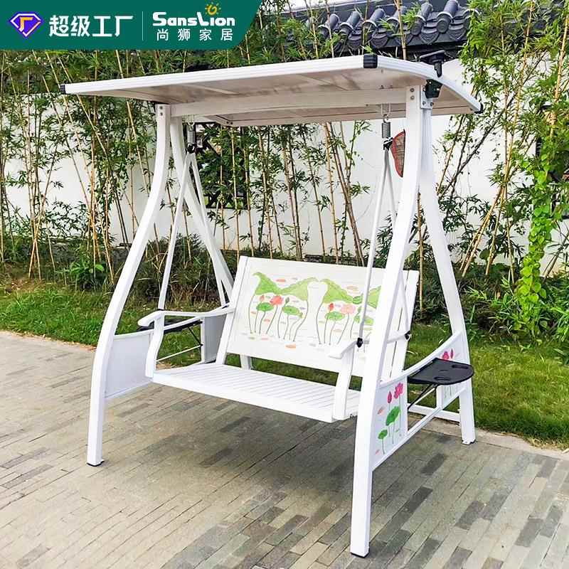 秋千户外吊椅室外庭院花园铸铝太阳能双人荡秋千室内家用阳台摇椅
