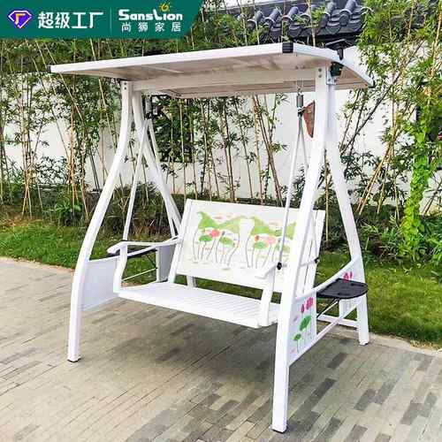 秋千户外吊椅室外庭院花园铸铝太阳能双人荡秋千室内家用阳台摇椅