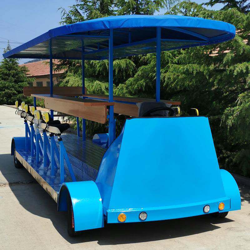 电动观光酒吧车休闲派对脚踏啤酒自行车BeerBus按需生产创业项目