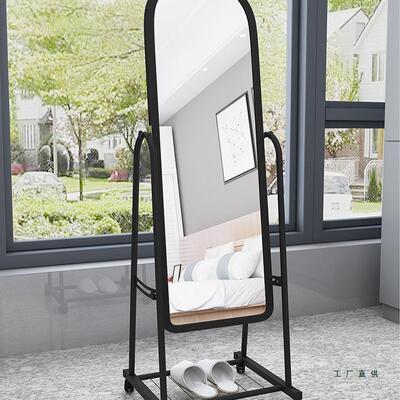铁架立式穿衣镜衣镜全身镜试镜落地更LAR衣镜子浴室学挂墙镜镜子
