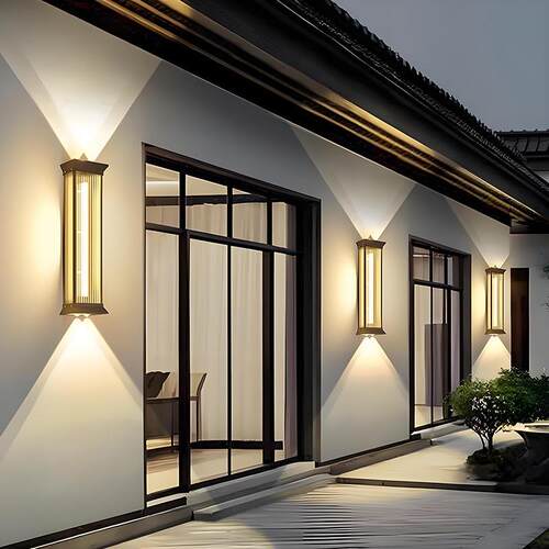 户外壁灯墙灯门牌外墙下光打中式壁灯院led跨境款PC长条庭防水双