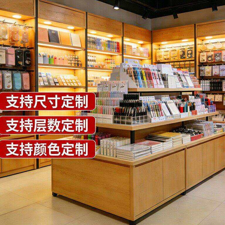 精品展示柜超市堆头促销台文具货架货柜流水台中岛台置物
