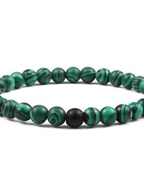 6mm Malachite Stone Bracelet Classic Natural Bead Men Bracel
