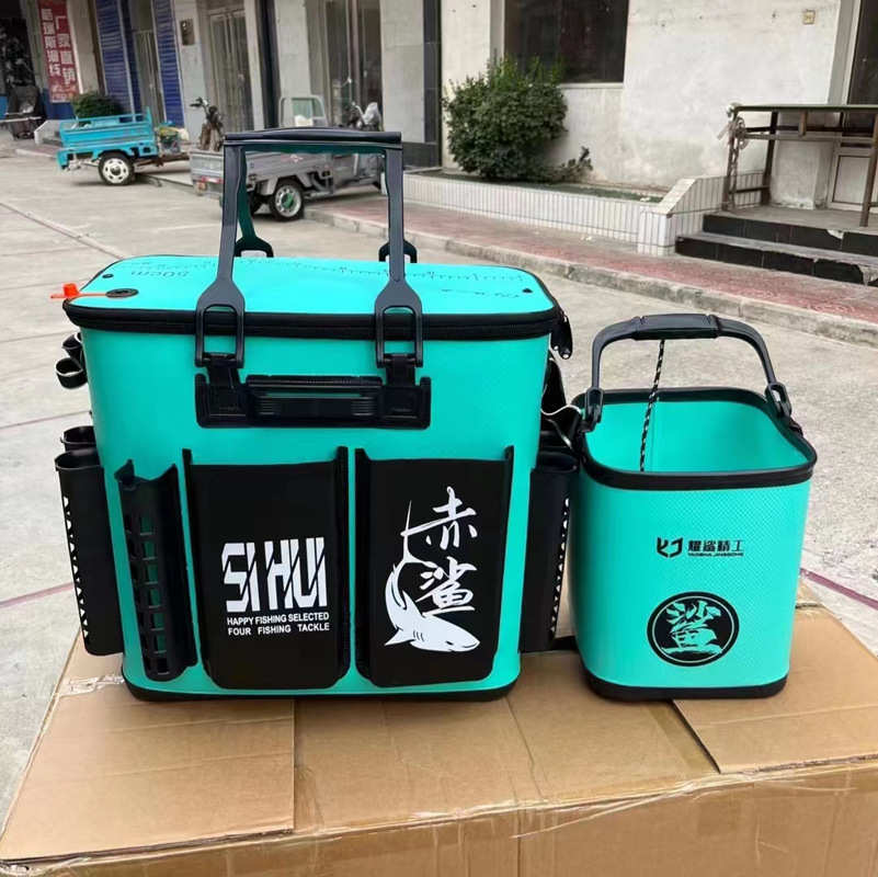 多功能厚料EVA插杆鱼护桶活鱼桶高打水便携双肩背钓鱼桶鱼包批发