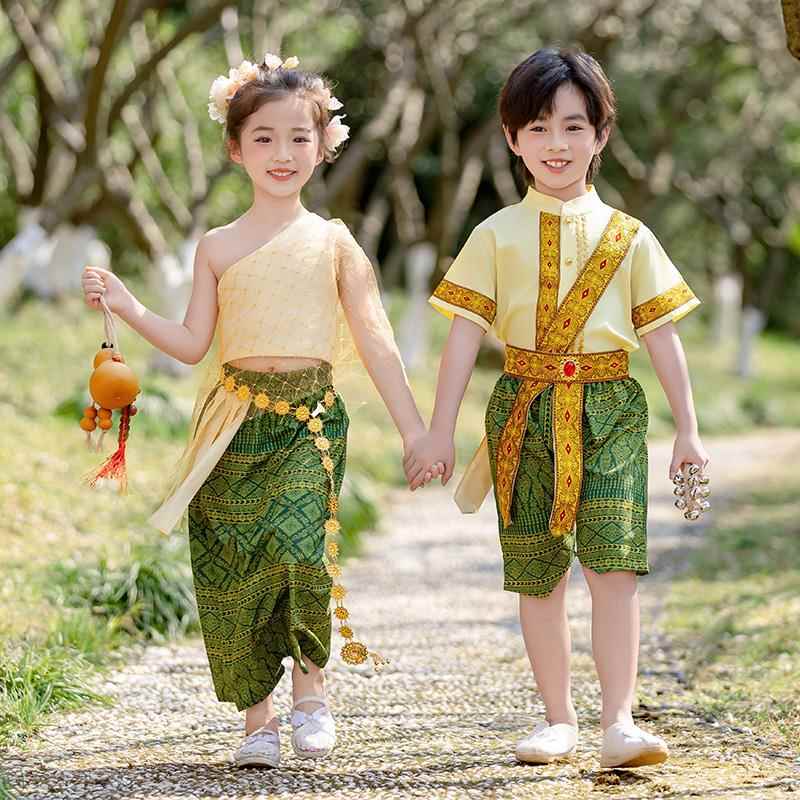 儿童演出服少数民族服泼水节西双版纳傣族阿昌族布朗族佤族德昂族