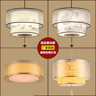 彷古圆形茶楼饭厅餐饮火锅店包间过道走廊中国风羊皮小吊灯 新中式