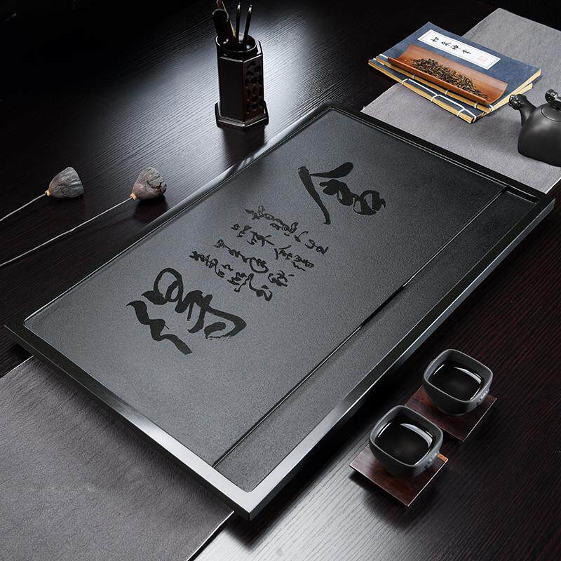 整块天然黑金石茶盘大小厂家直销嵌套简易家用茶几可定做