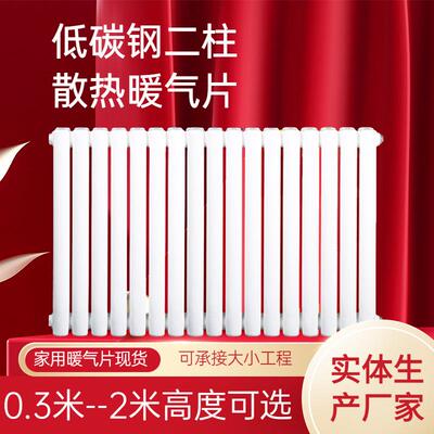 钢二柱暖气片工程家用集中供暖散热器窗台下壁挂式矮立式暖气片