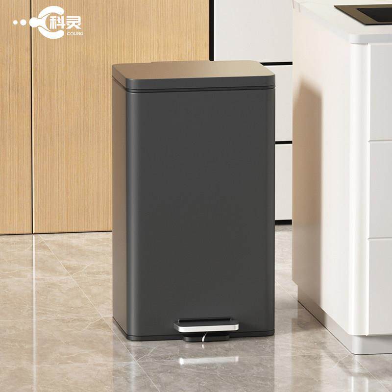 厨房脚踩垃圾桶家用带盖子大容量客厅岛台免弯腰双层高颜值2025新
