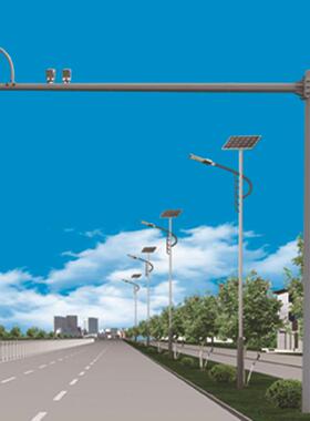 L型悬589臂监控立杆交通角路八杆不锈钢监控杆路灯杆道可定制