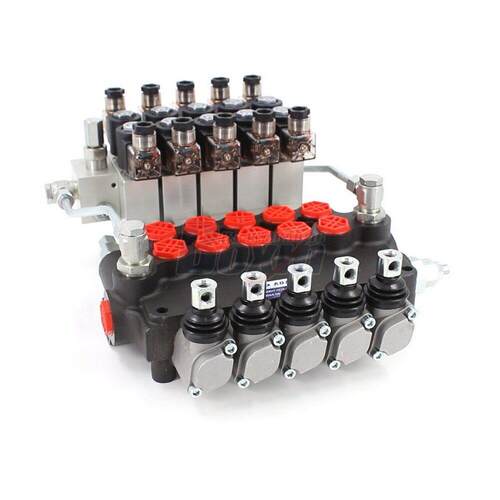 液压P80整体多路换向阀 250bar 80L/min 5联电液阀 寻求理