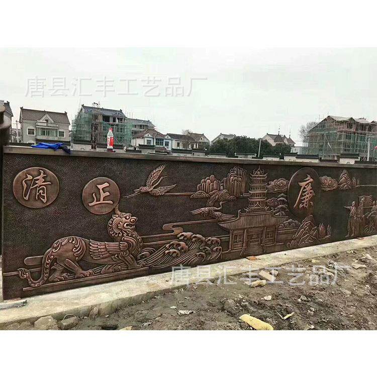 大型紫铜浮雕工艺品 紫铜锻铜浮雕墙玻璃钢仿古铜浮雕壁画厂家